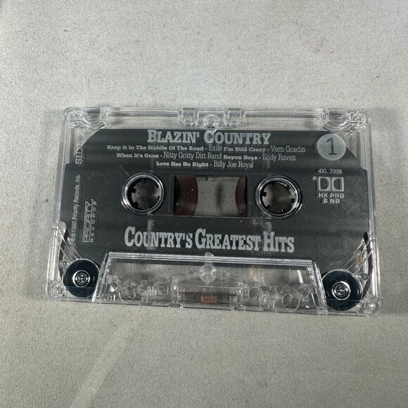 Countrys Greatest Hits Blazin Country Vol 1 Cassette Tape 1990 Priority - Picture 4 of 4